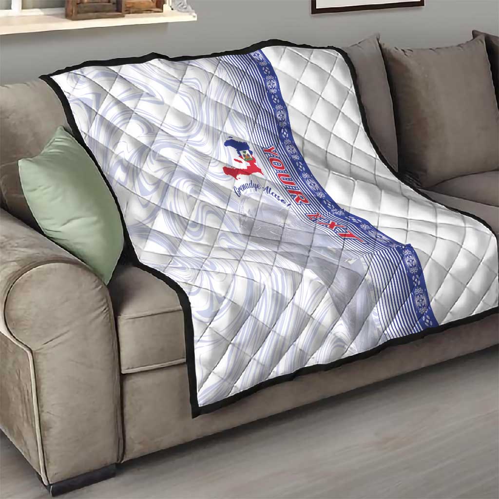 Custom Afro-Haiti Football Quilt 2026 Grenadye Alaso White Version - Wonder Print Shop