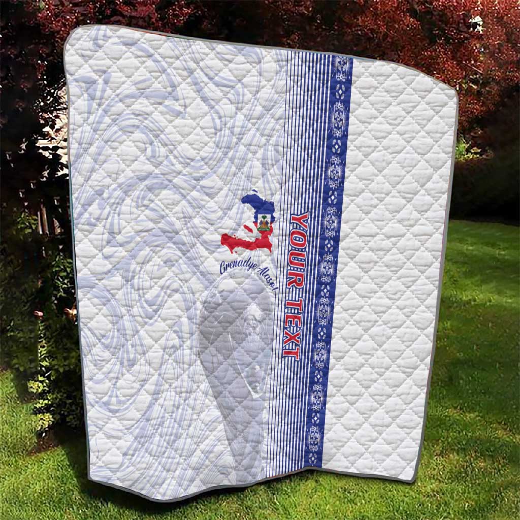 Custom Afro-Haiti Football Quilt 2026 Grenadye Alaso White Version - Wonder Print Shop