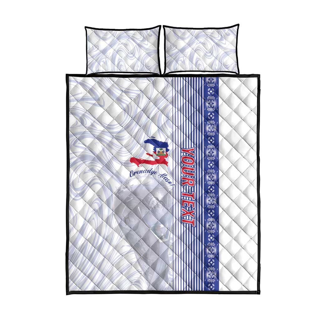 Custom Afro-Haiti Football Quilt Bed Set 2026 Grenadye Alaso White Version - Wonder Print Shop