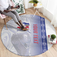 Custom Afro-Haiti Football Round Carpet 2026 Grenadye Alaso White Version - Wonder Print Shop