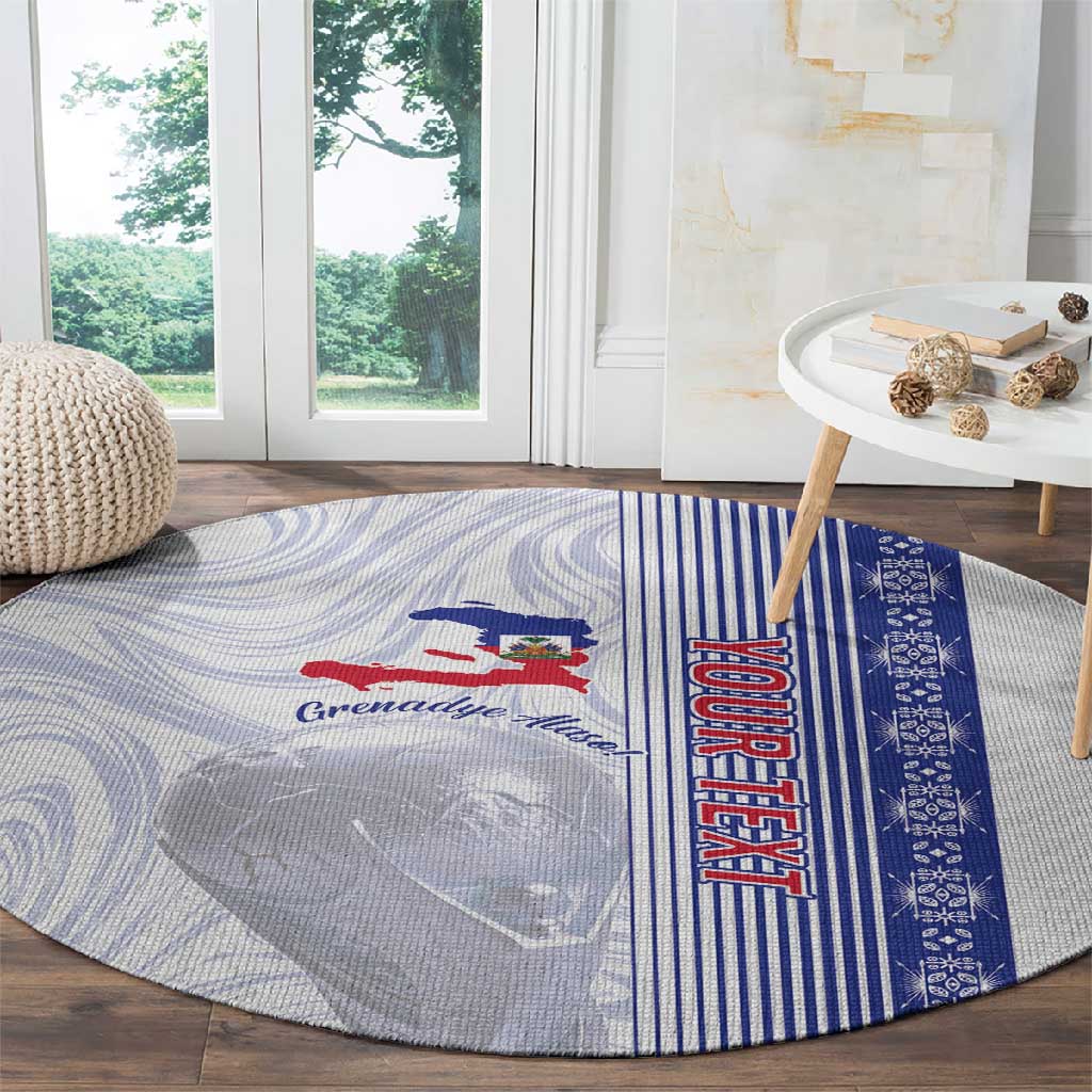 Custom Afro-Haiti Football Round Carpet 2026 Grenadye Alaso White Version - Wonder Print Shop