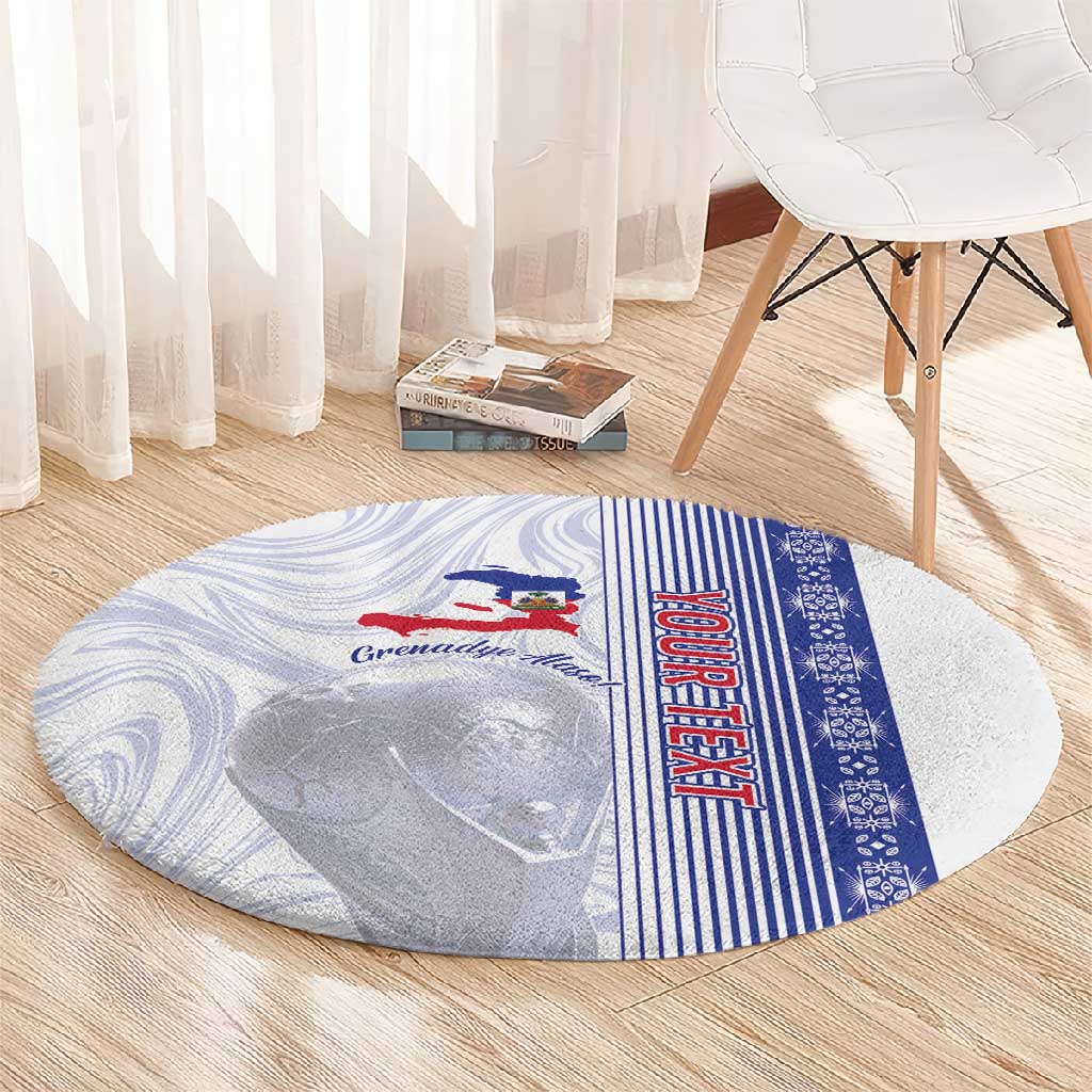 Custom Afro-Haiti Football Round Carpet 2026 Grenadye Alaso White Version - Wonder Print Shop