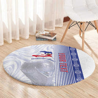 Custom Afro-Haiti Football Round Carpet 2026 Grenadye Alaso White Version - Wonder Print Shop