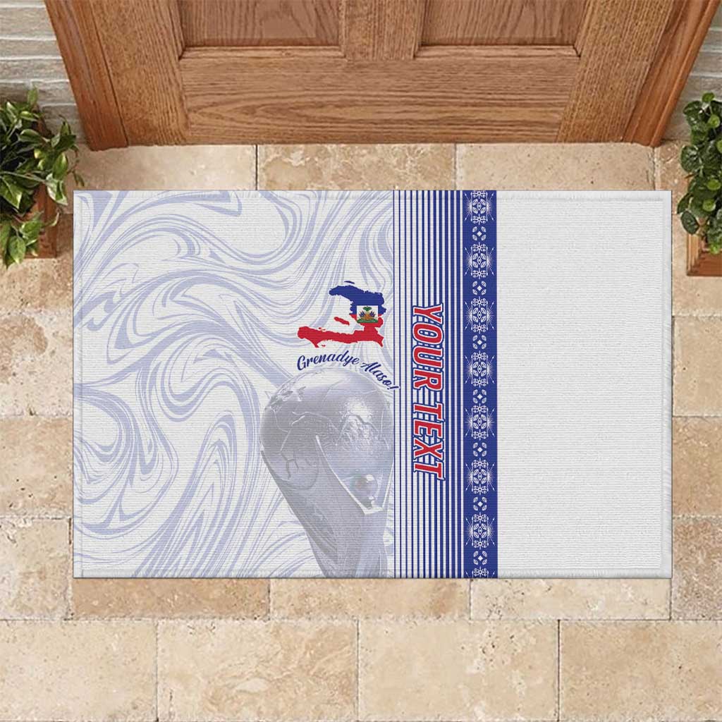 Custom Afro-Haiti Football Rubber Doormat 2026 Grenadye Alaso White Version - Wonder Print Shop