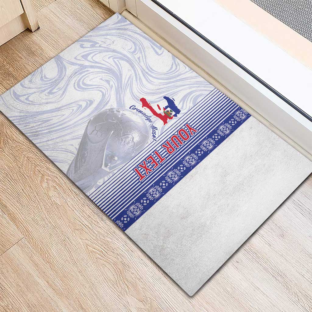 Custom Afro-Haiti Football Rubber Doormat 2026 Grenadye Alaso White Version - Wonder Print Shop