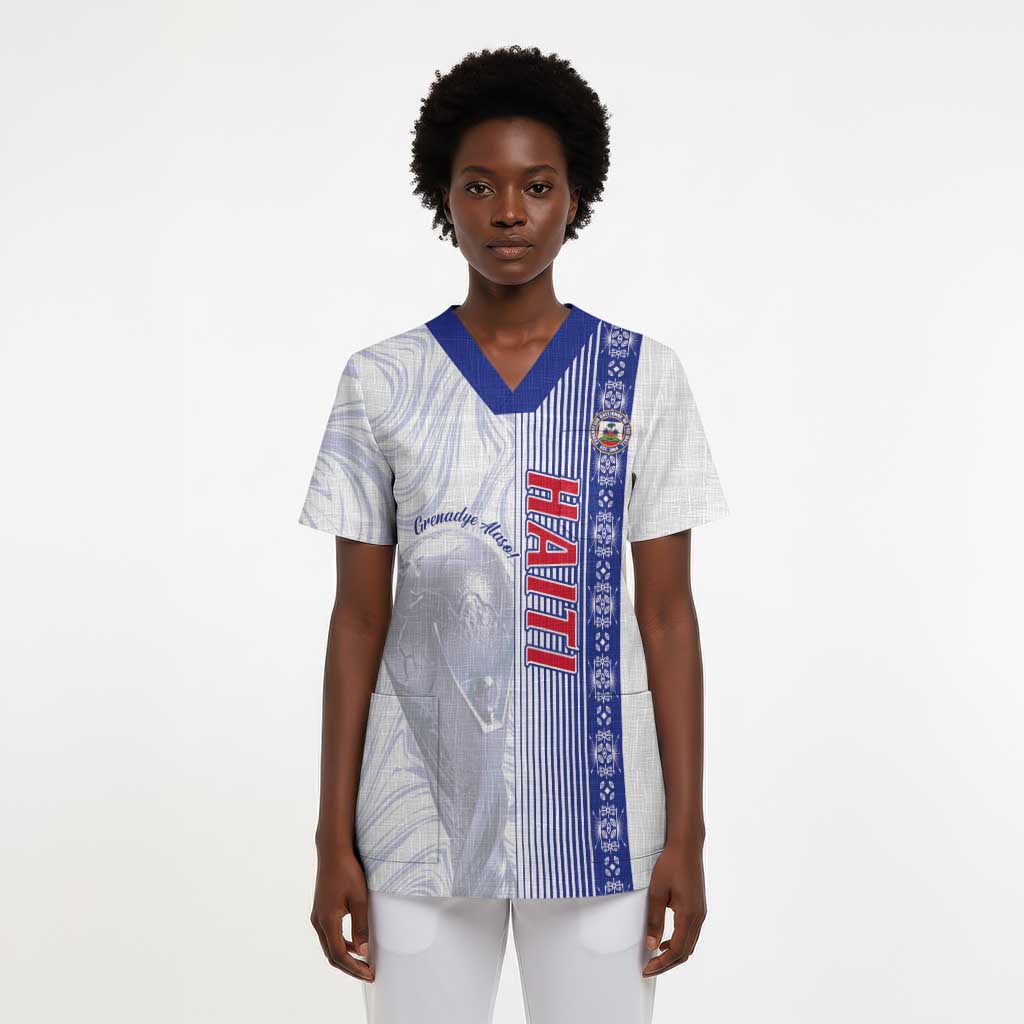 Custom Afro-Haiti Football Scrub Top 2026 Grenadye Alaso White Version - Wonder Print Shop