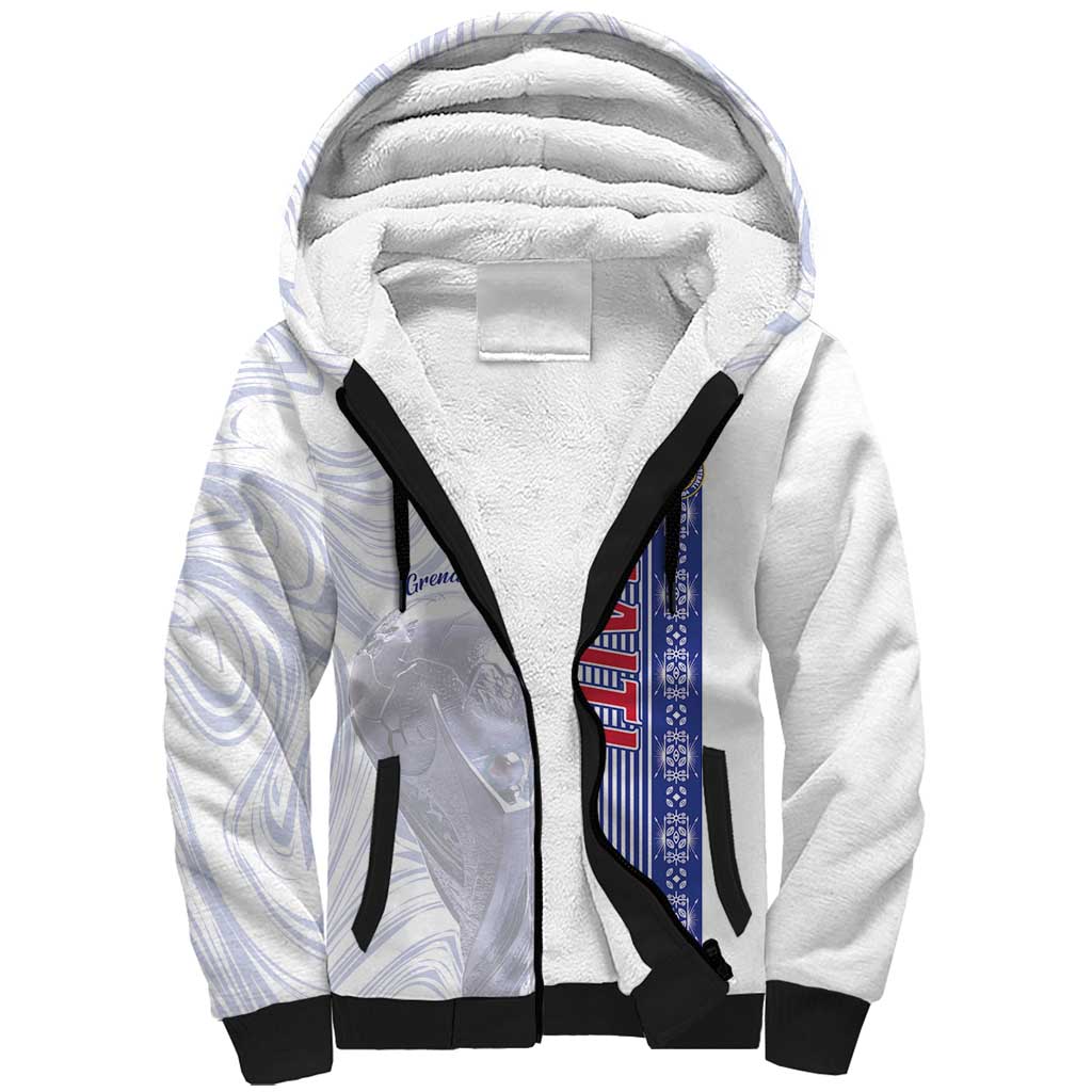 Custom Afro-Haiti Football Sherpa Hoodie 2026 Grenadye Alaso White Version - Wonder Print Shop