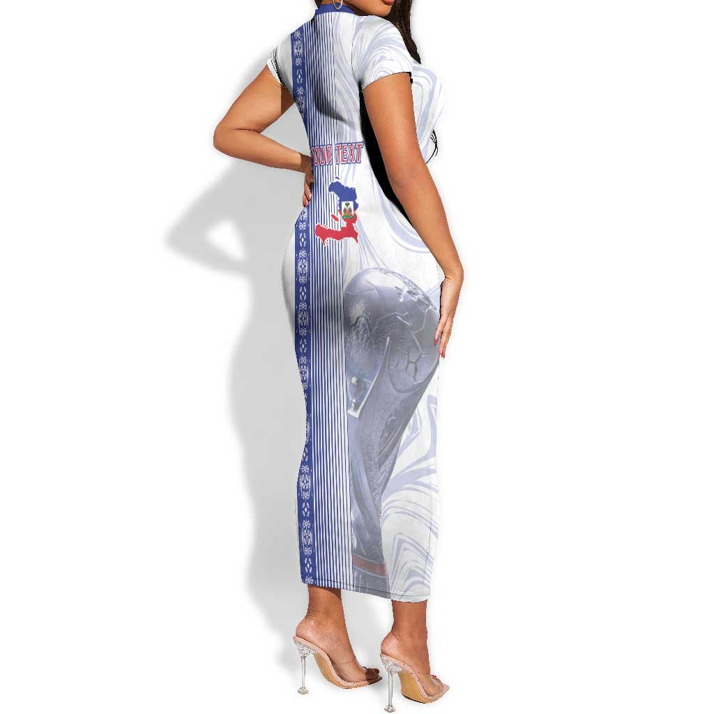 Custom Afro-Haiti Football Short Sleeve Bodycon Dress 2026 Grenadye Alaso White Version LT14