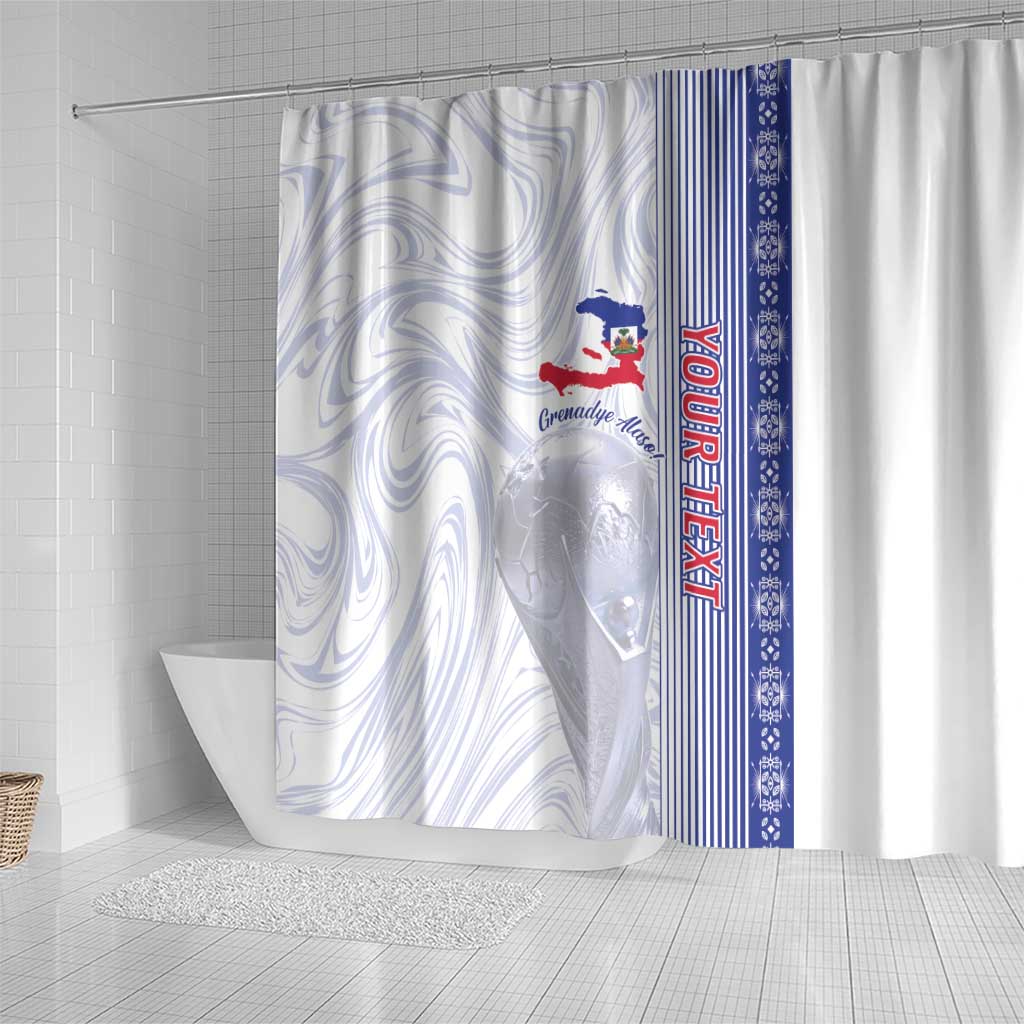 Custom Afro-Haiti Football Shower Curtain 2026 Grenadye Alaso White Version - Wonder Print Shop