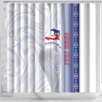 Custom Afro-Haiti Football Shower Curtain 2026 Grenadye Alaso White Version - Wonder Print Shop