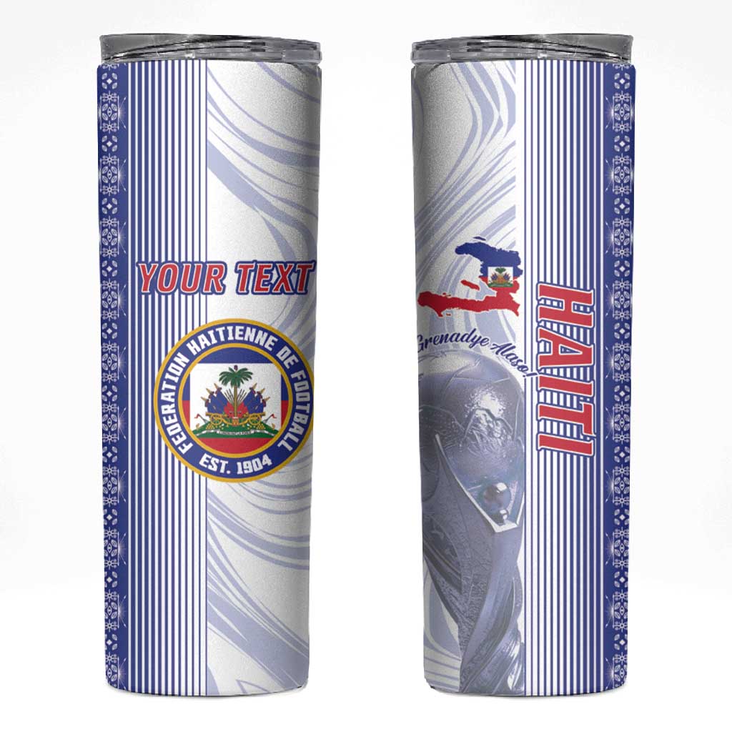 Custom Afro-Haiti Football Skinny Tumbler 2026 Grenadye Alaso White Version - Wonder Print Shop