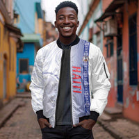 Custom Afro-Haiti Football Sleeve Zip Bomber Jacket 2026 Grenadye Alaso White Version - Wonder Print Shop