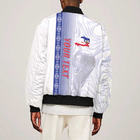Custom Afro-Haiti Football Sleeve Zip Bomber Jacket 2026 Grenadye Alaso White Version - Wonder Print Shop