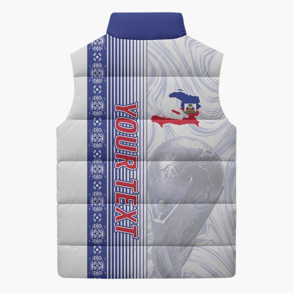 Custom Afro-Haiti Football Sleeveless Puffer Jacket 2026 Grenadye Alaso White Version - Wonder Print Shop