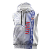 Custom Afro-Haiti Football Sleeveless Zip Hoodie 2026 Grenadye Alaso White Version - Wonder Print Shop