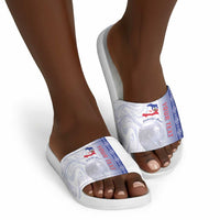 Custom Afro-Haiti Football Slide Sandals 2026 Grenadye Alaso White Version - Wonder Print Shop