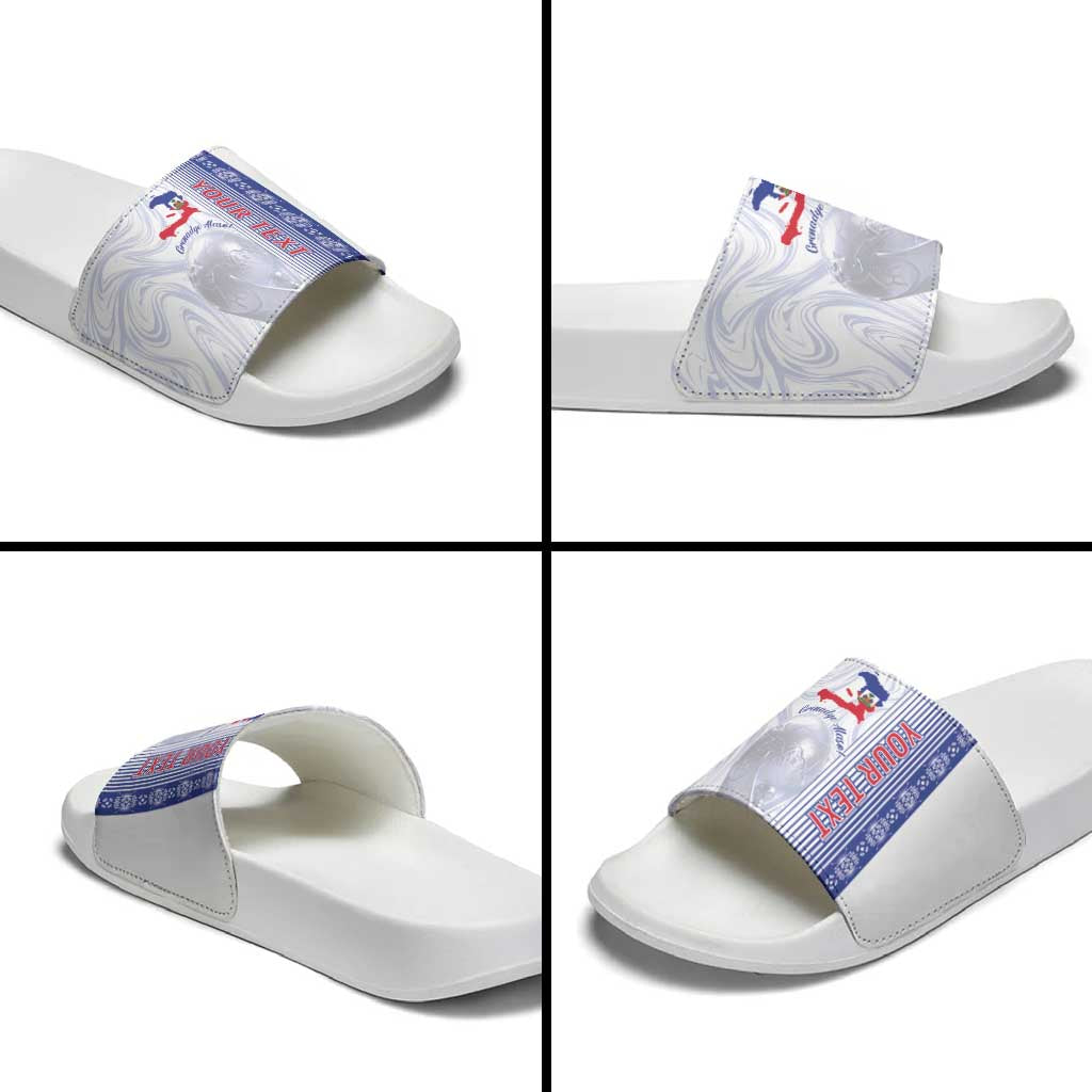 Custom Afro-Haiti Football Slide Sandals 2026 Grenadye Alaso White Version - Wonder Print Shop