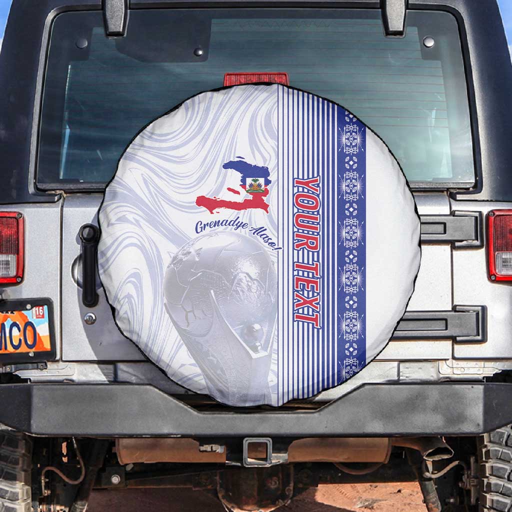 Custom Afro-Haiti Football Spare Tire Cover 2026 Grenadye Alaso White Version - Wonder Print Shop
