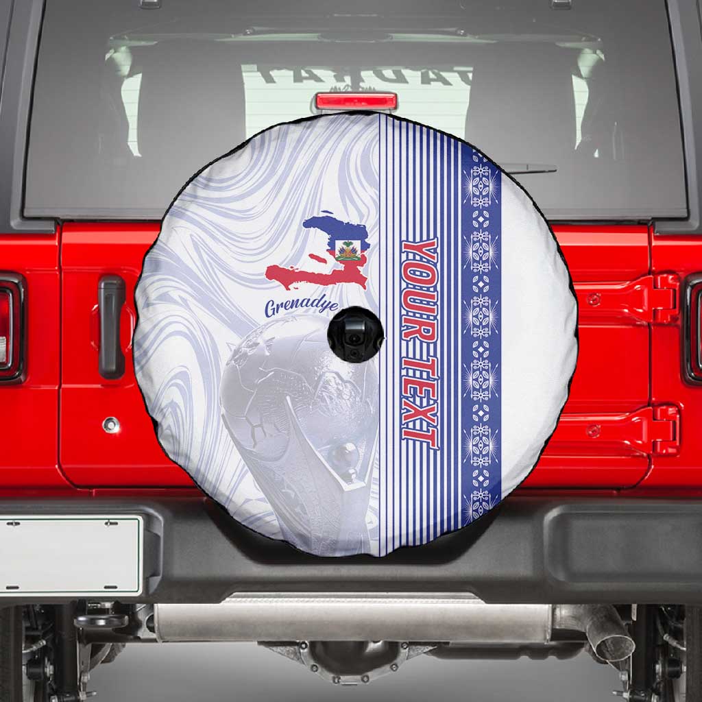 Custom Afro-Haiti Football Spare Tire Cover 2026 Grenadye Alaso White Version - Wonder Print Shop