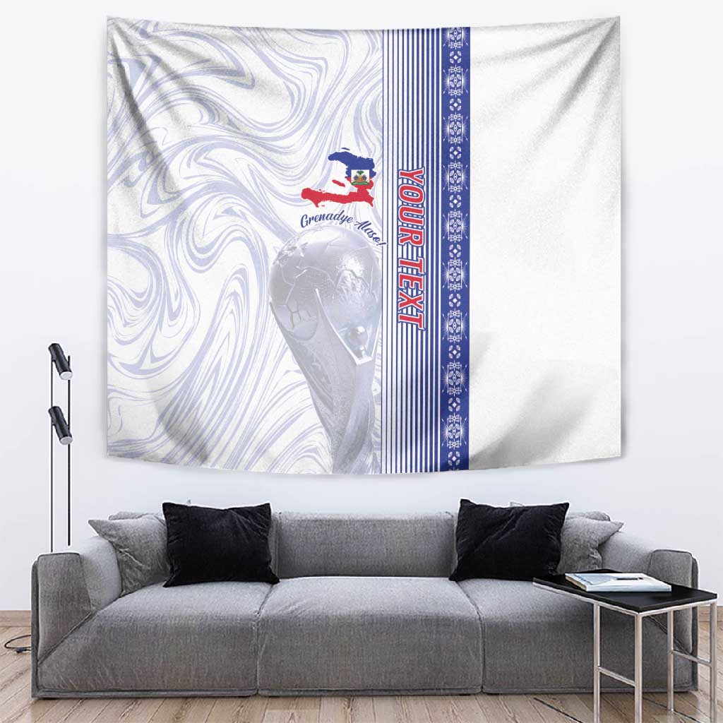 Custom Afro-Haiti Football Tapestry 2026 Grenadye Alaso White Version - Wonder Print Shop