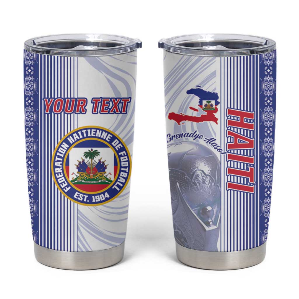 Custom Afro-Haiti Football Tumbler Cup 2026 Grenadye Alaso White Version - Wonder Print Shop