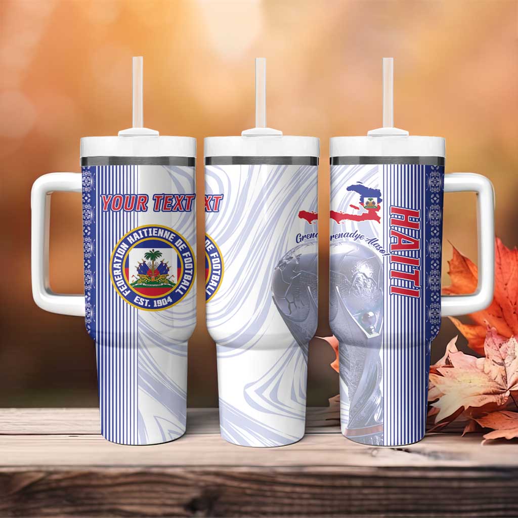 Custom Afro-Haiti Football Tumbler With Handle 2026 Grenadye Alaso White Version - Wonder Print Shop