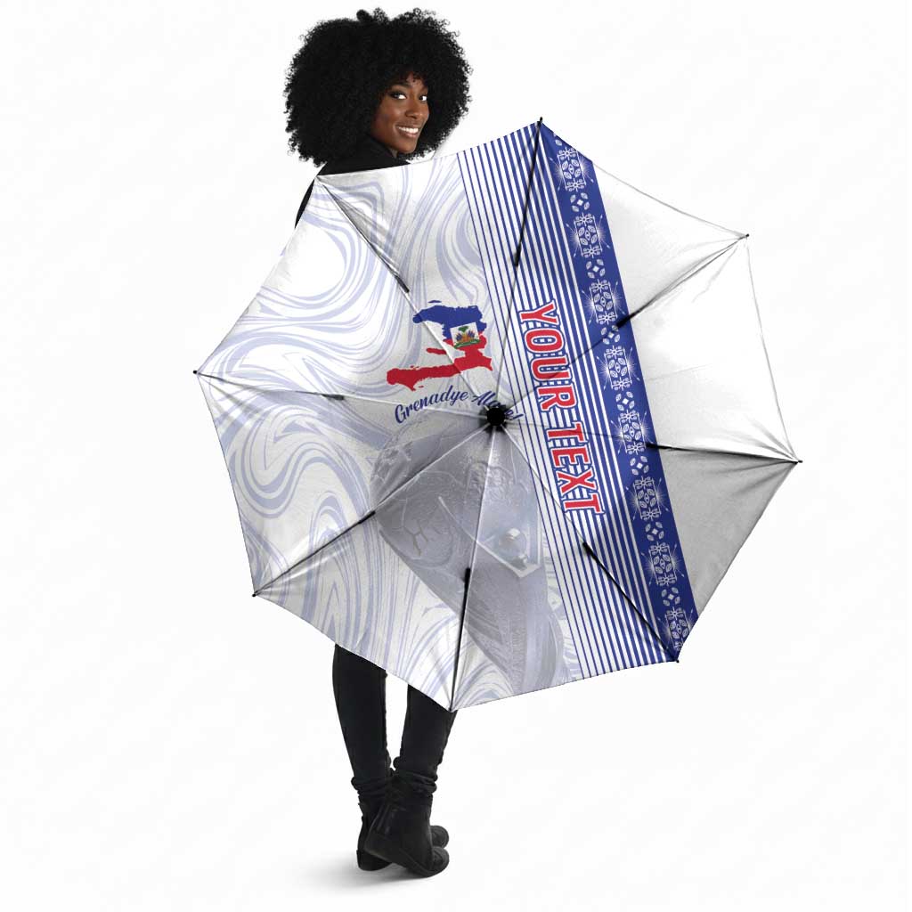 Custom Afro-Haiti Football Umbrella 2026 Grenadye Alaso White Version - Wonder Print Shop