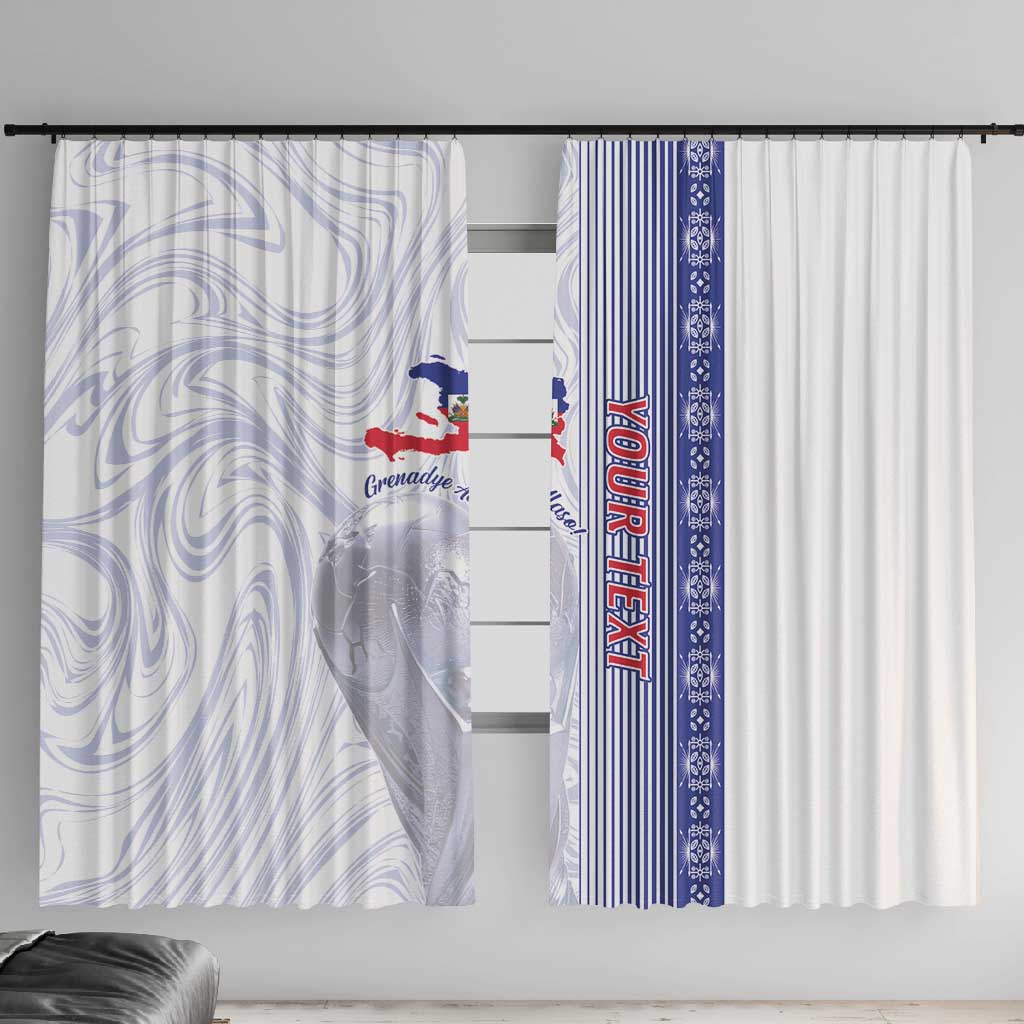 Custom Afro-Haiti Football Window Curtain 2026 Grenadye Alaso White Version - Wonder Print Shop