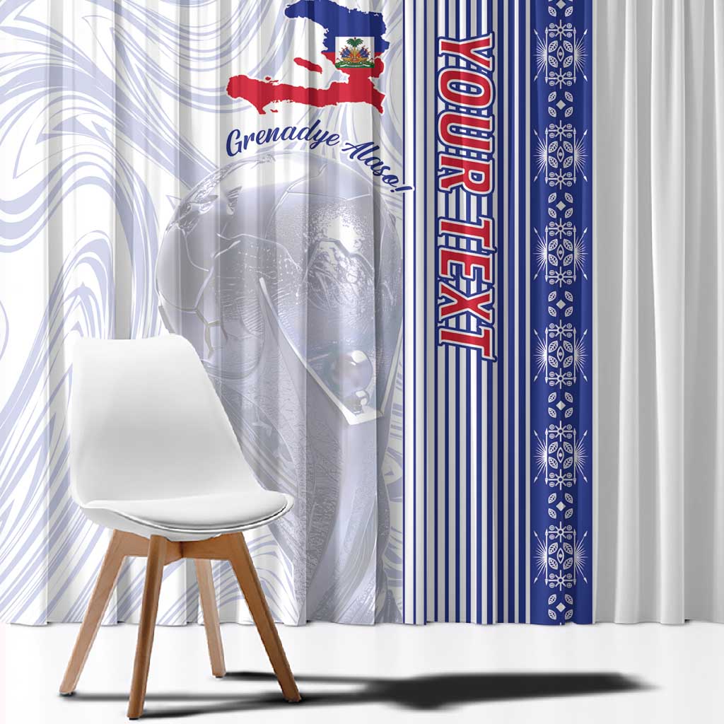 Custom Afro-Haiti Football Window Curtain 2026 Grenadye Alaso White Version - Wonder Print Shop