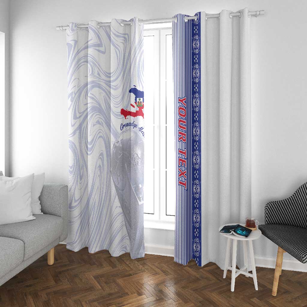 Custom Afro-Haiti Football Window Curtain 2026 Grenadye Alaso White Version - Wonder Print Shop