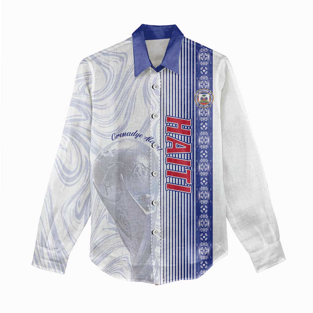 Custom Afro-Haiti Football Women Casual Shirt 2026 Grenadye Alaso White Version - Wonder Print Shop