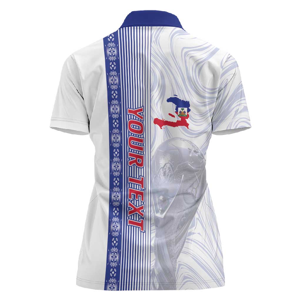 Custom Afro-Haiti Football Women Polo Shirt 2026 Grenadye Alaso White Version LT14
