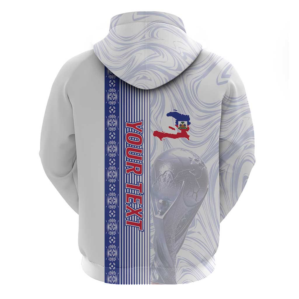 Custom Afro-Haiti Football Zip Hoodie 2026 Grenadye Alaso White Version - Wonder Print Shop