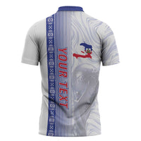 Custom Afro-Haiti Football Zipper Polo Shirt 2026 Grenadye Alaso White Version - Wonder Print Shop