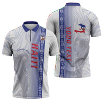 Custom Afro-Haiti Football Zipper Polo Shirt 2026 Grenadye Alaso White Version - Wonder Print Shop