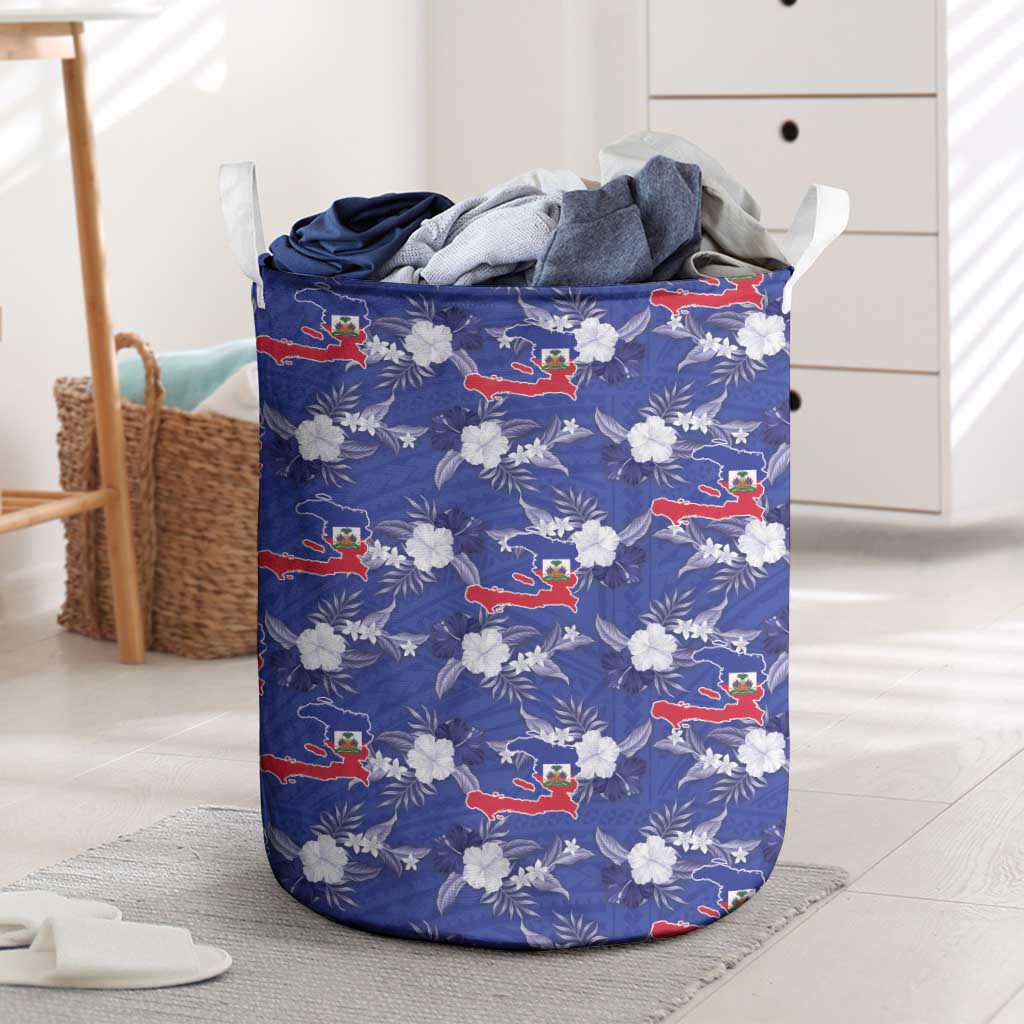 Afro-Haitians Laundry Basket Ayiti Map and Rose Kayenn Tropical Style - Wonder Print Shop