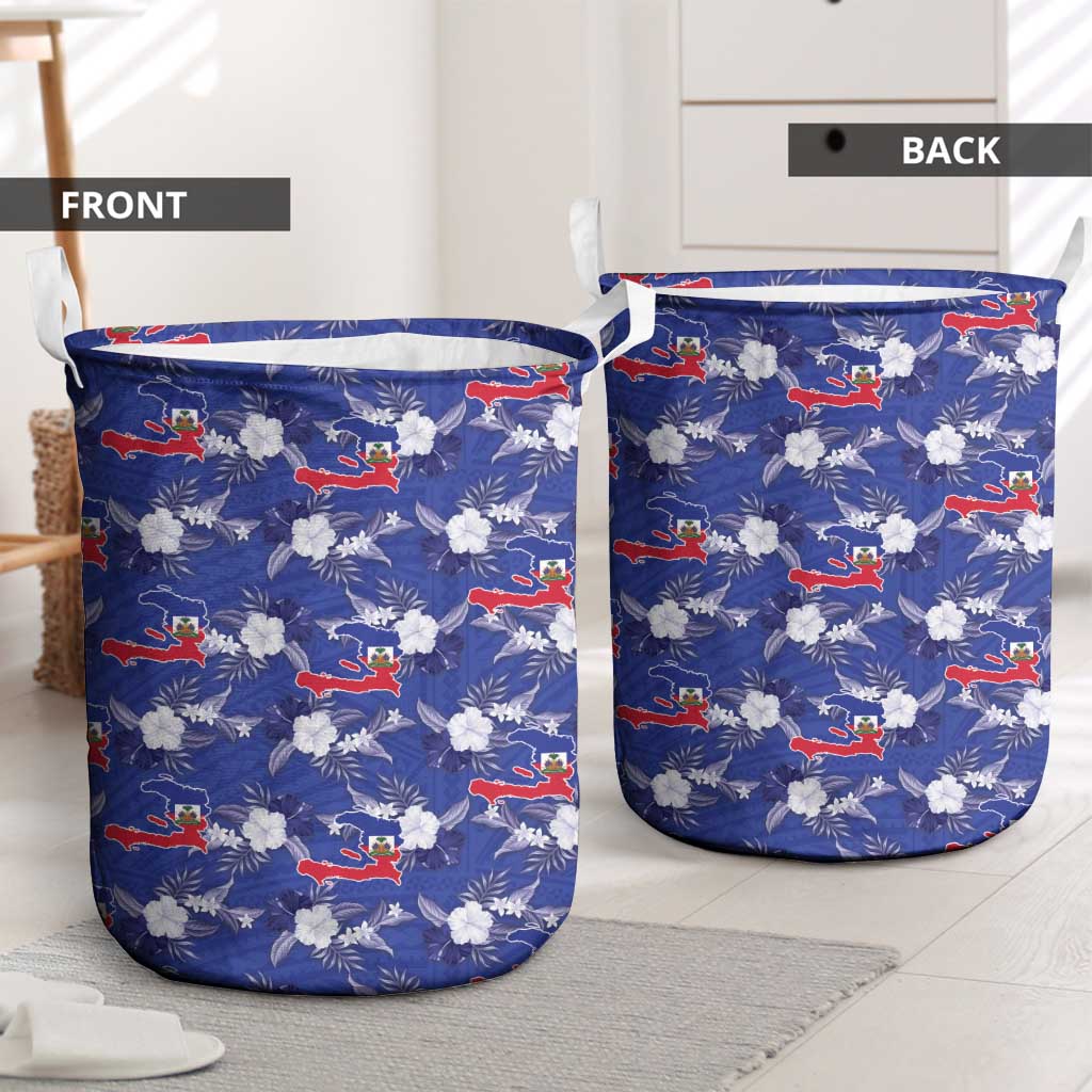 Afro-Haitians Laundry Basket Ayiti Map and Rose Kayenn Tropical Style - Wonder Print Shop