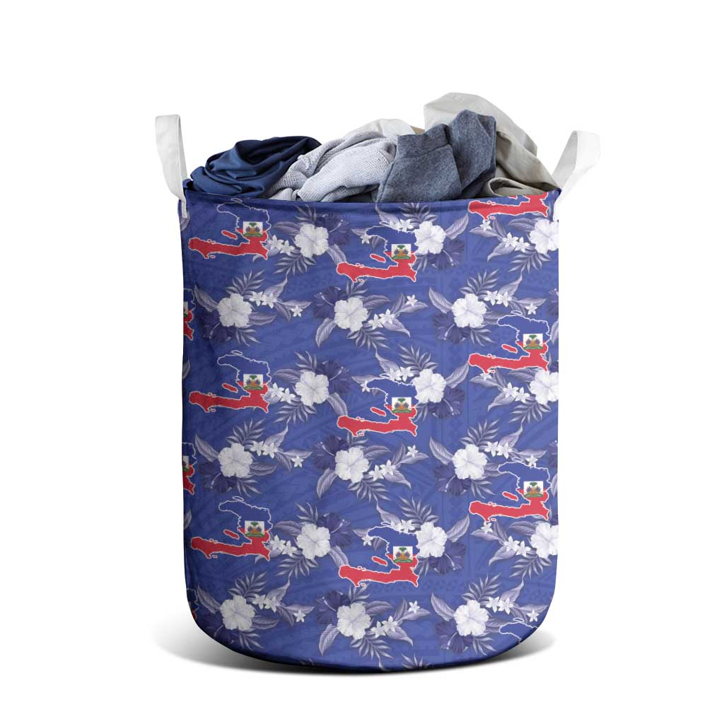 Afro-Haitians Laundry Basket Ayiti Map and Rose Kayenn Tropical Style - Wonder Print Shop