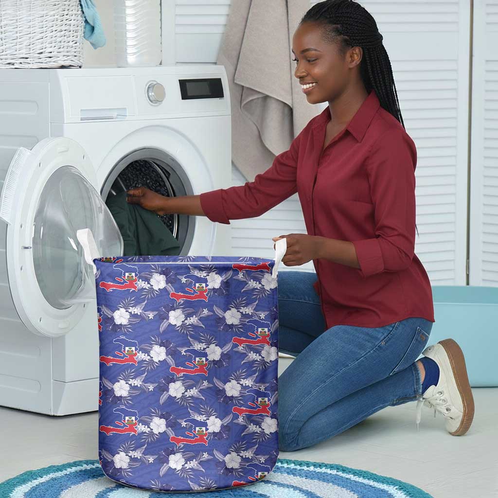 Afro-Haitians Laundry Basket Ayiti Map and Rose Kayenn Tropical Style - Wonder Print Shop
