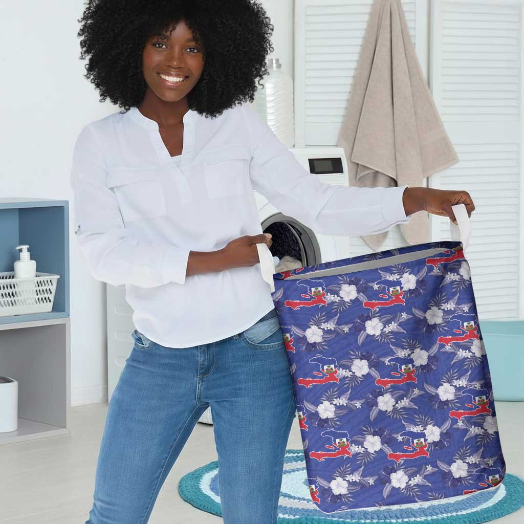 Afro-Haitians Laundry Basket Ayiti Map and Rose Kayenn Tropical Style - Wonder Print Shop