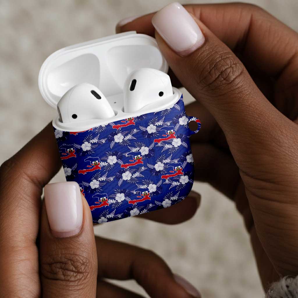 Afro-Haitians AirPods Case Ayiti Map and Rose Kayenn Tropical Style - Wonder Print Shop