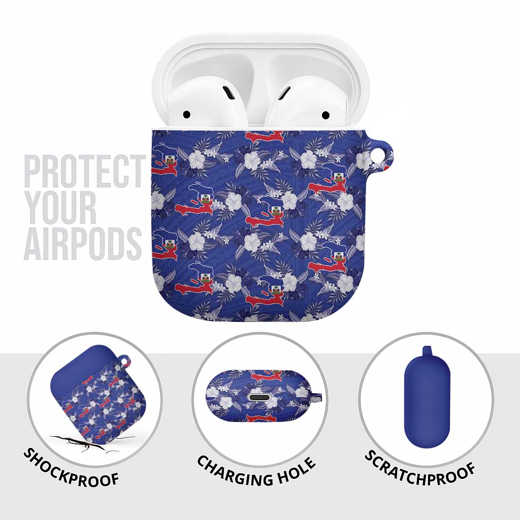 Afro-Haitians AirPods Case Ayiti Map and Rose Kayenn Tropical Style - Wonder Print Shop