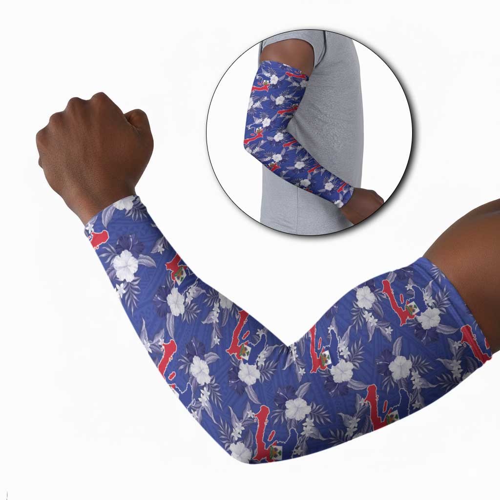 Afro-Haitians Arm Sleeves Ayiti Map and Rose Kayenn Tropical Style - Wonder Print Shop