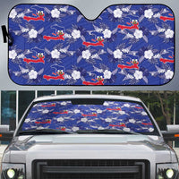 Afro-Haitians Auto Sun Shade Ayiti Map and Rose Kayenn Tropical Style - Wonder Print Shop