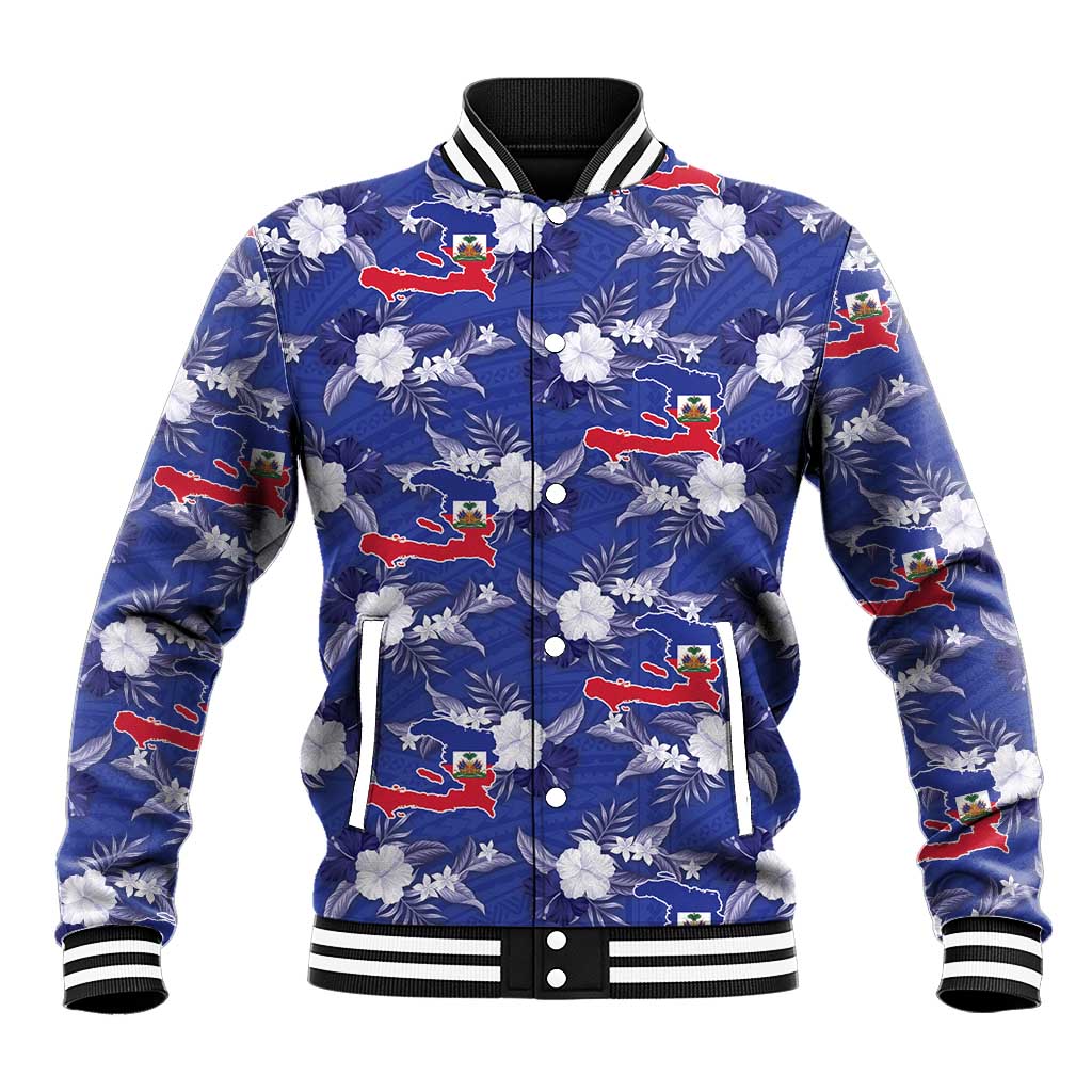 Afro-Haitians Baseball Jacket Ayiti Map and Rose Kayenn Tropical Style - Wonder Print Shop