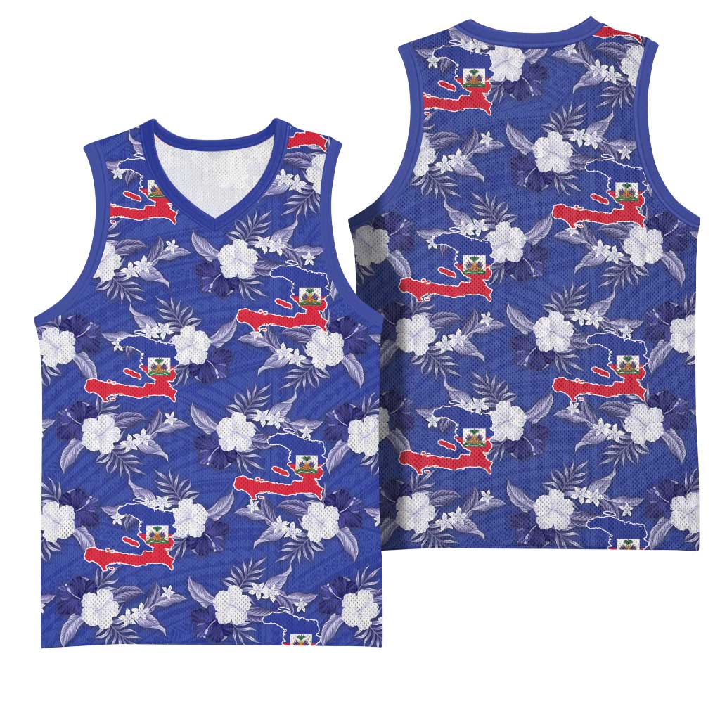 Afro-Haitians Basketball Jersey Ayiti Map and Rose Kayenn Tropical Style - Wonder Print Shop