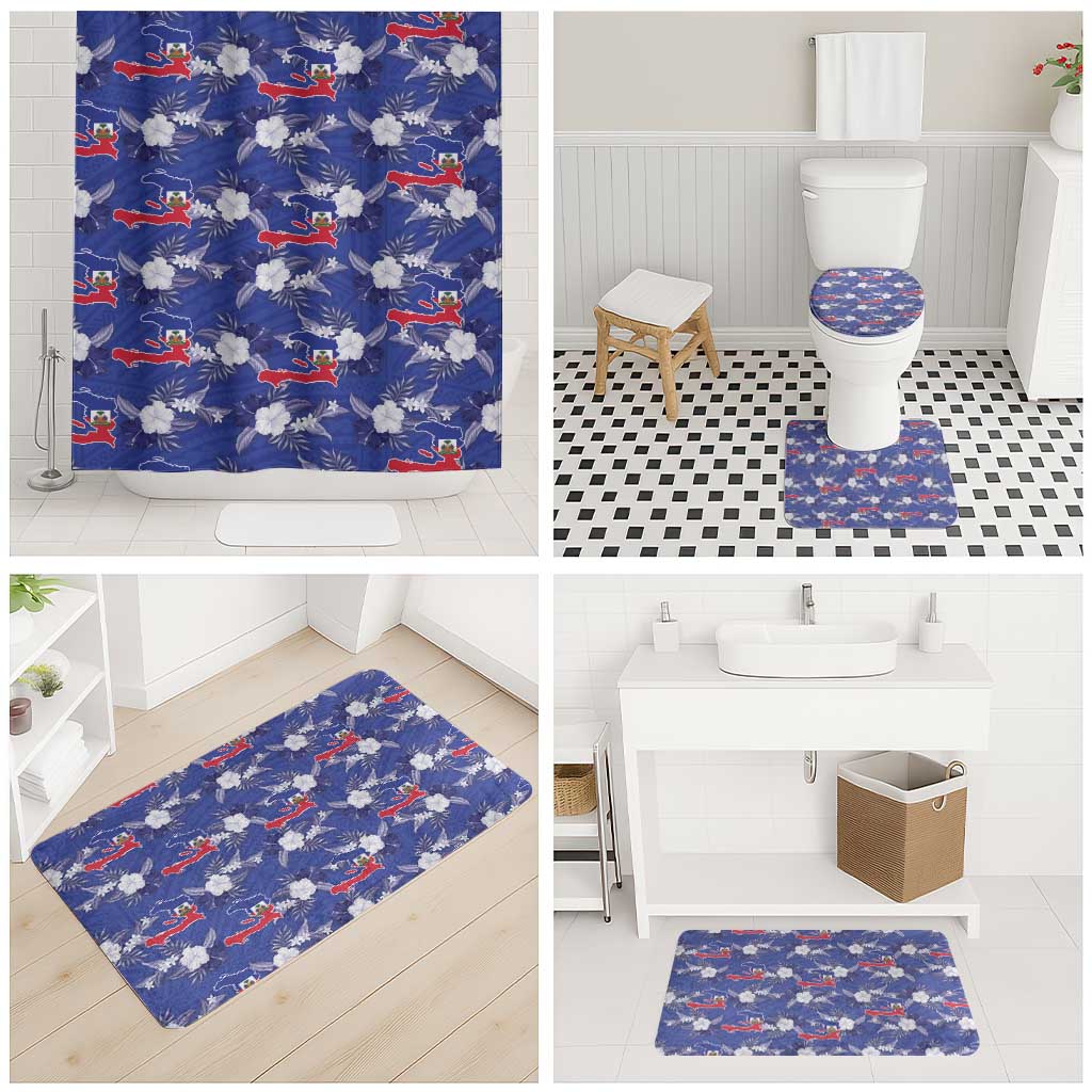 Afro-Haitians Bathroom Set Ayiti Map and Rose Kayenn Tropical Style - Wonder Print Shop
