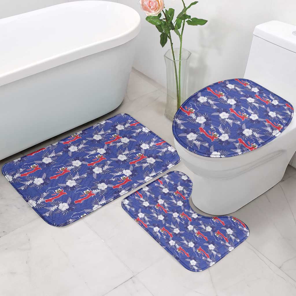Afro-Haitians Bathroom Set Ayiti Map and Rose Kayenn Tropical Style - Wonder Print Shop