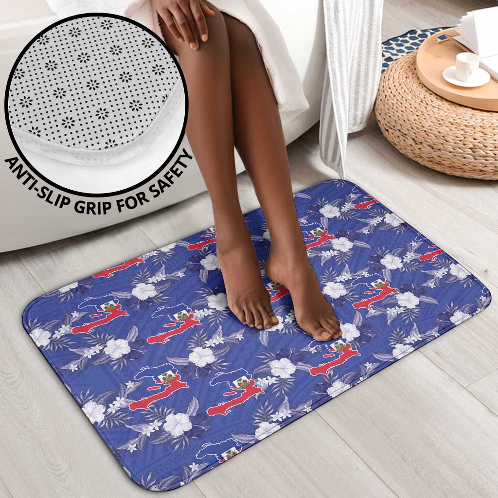 Afro-Haitians Bathroom Set Ayiti Map and Rose Kayenn Tropical Style - Wonder Print Shop