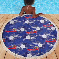 Afro-Haitians Beach Blanket Ayiti Map and Rose Kayenn Tropical Style - Wonder Print Shop